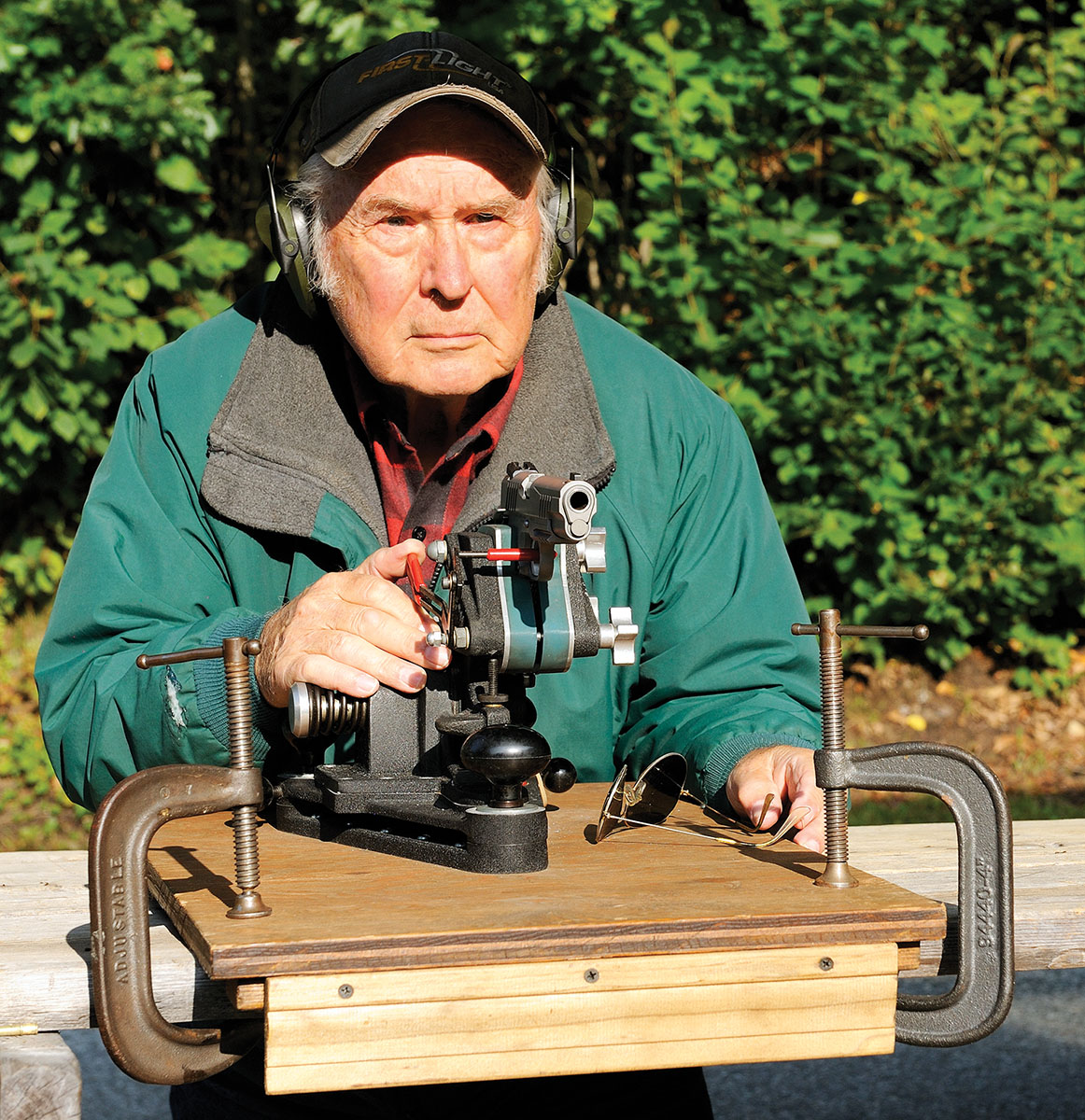 To test this gun without shooter input, Trzoniec mounted it in the Ransom Rest for accuracy testing.